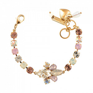 Bratara placata cu Aur roz de 24K, cu cristale Swarovski, Aura | 4030/6-1112RG-Multicolor-1039