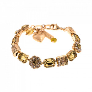 Bratara placata cu Aur roz de 24K, cu cristale Swarovski, Jackie | 4099-39132RG-Bej-1379
