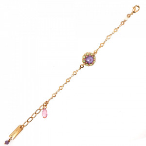 Bratara placata cu Aur roz de 24K, cu cristale Swarovski, Lavender | 4417/1-1910RG-Multicolor-1149