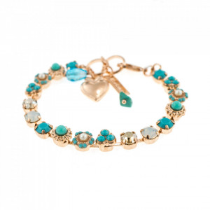 Bratara placata cu Aur roz de 24K, cu cristale Swarovski, Sapphire Sky | 4028-807RG-Multicolor-1199