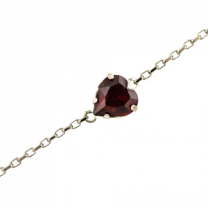 Bratara placata cu rodiu, cu cristale Swarovski, Lady In Red | 4100/2-208RO-Rosu-1399