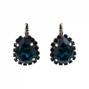 Cercei placati cu Argint 925, cu cristale Swarovski, Nightfall | 1098/3-1069SP6-Albastru-1839