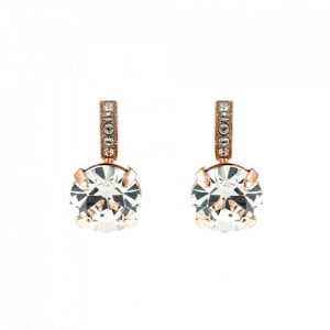 Cercei placati cu Aur roz de 24K, cu cristale originale, April Lucky Birthstone | 1056-001001RG6