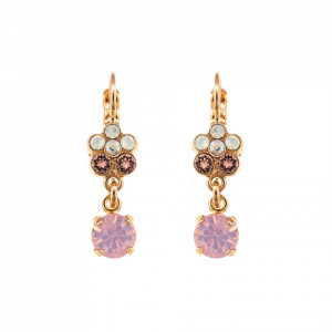 Cercei placati cu Aur roz de 24K, cu cristale Swarovski, Aura | 1152/3-1112RG1-Multicolor-2059