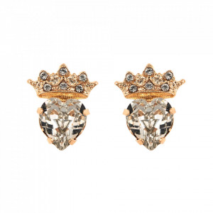 Cercei placati cu Aur roz de 24K, cu cristale Swarovski, Aura | 1543-001001RG2-Transparent-6129