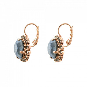 Cercei placati cu Aur roz de 24K, cu cristale Swarovski, Black Diamond | 1080/4-747RG6-Multicolor-2079