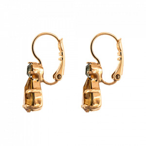 Cercei placati cu Aur roz de 24K, cu cristale Swarovski, Earl Grey | 1204-1132RG6-Gri/Bej-9079