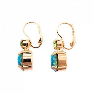 Cercei placati cu Aur roz de 24K, cu cristale Swarovski, Fern | 1037-238AB2RG6-Verde-1739