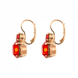 Cercei placati cu Aur roz de 24K, cu cristale Swarovski, Lady In Red | 1062-1047RG6-Rosu-1949