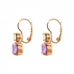 Cercei placati cu Aur roz de 24K, cu cristale Swarovski, Lavender | 1190-1910RG6-Multicolor-5759