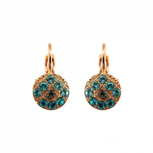Cercei placati cu Aur roz de 24K, cu cristale Swarovski, Nightfall | 1005/2-1114RG6-Albastru-1289