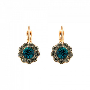 Cercei placati cu Aur roz de 24K, cu cristale Swarovski, Nightfall | 1379-1114RG6-Albastru-5489