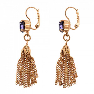 Cercei placati cu Aur roz de 24K, cu cristale Swarovski, Romance | 1098/7-539RG6-Mov-2139