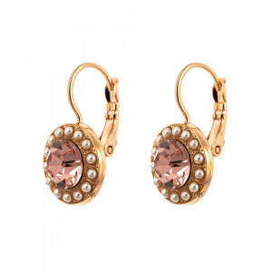 Cercei placati cu Aur roz de 24K, cu cristale Swarovski, Romance | 1129-139-10RG6-Multicolor-2189