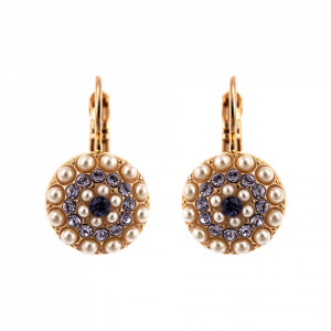 Cercei placati cu Aur roz de 24K, cu cristale Swarovski, Romance | 1141-139-10RG6-Multicolor-2049