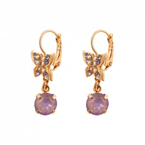 Cercei placati cu Aur roz de 24K, cu cristale Swarovski, Romance | 1154-139-10RG6-Multicolor-5659