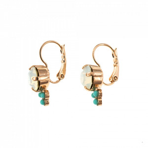 Cercei placati cu Aur roz de 24K, cu cristale Swarovski, Sapphire Sky | 1010-807RG6-Multicolor-1719