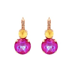 Cercei placati cu Aur roz de 24K, cu cristale Swarovski, Candy | 1037R/30-168-1RG6