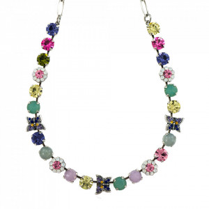 Colier placat cu Argint 925, cu cristale Swarovski, Flower Power | 3063-M803SP-Multicolor-6289