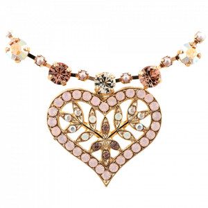 Colier placat cu Aur roz de 24K, cu cristale Swarovski, Aura | 3173/5-1112RG-Multicolor-6559