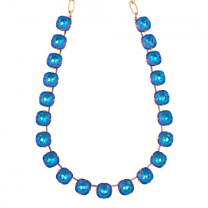 Colier placat cu Aur roz de 24K, cu cristale Swarovski, Ocean DeLite | 3326-143143RG-Albastru-6209