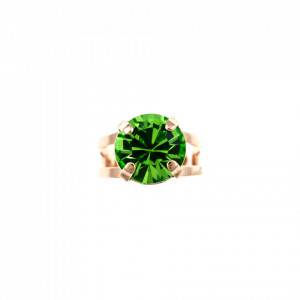 Inel placat cu Aur roz de 24K, cu cristale Swarovski, August Lucky Birthstone | 7048-214RG-Verde-7949