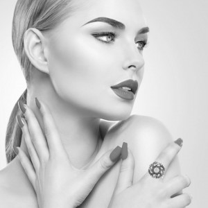 Inel placat cu Aur roz de 24K, cu cristale Swarovski, Crystal Pearl's | 7526/1-M48001RG-Transparent-8069