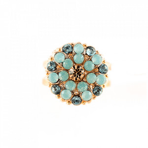 Inel placat cu Aur roz de 24K, cu cristale Swarovski, Guardian Angel | 7217-812RG-Verde-7879