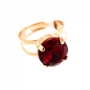 Inel placat cu Aur roz de 24K, cu cristale originale, July Lucky Birthstone | 7048-501RG