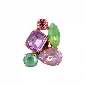Inel placat cu Aur roz de 24K, cu cristale Swarovski, Lavender | 7402-1910RG-Multicolor-7939