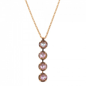 Pandantiv cu lant placat cu Aur roz de 24K, cu cristale Swarovski, Cappuccino DeLite | 5445/4-148148RG-Multicolor-6959