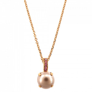 Pandantiv cu lant placat cu Aur roz de 24K, cu cristale Swarovski, Antigua | 5056-223-1RG-Roz-8519