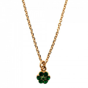 Pandantiv cu lant placat cu Aur roz de 24K, cu cristale Swarovski, Emerald | 5166/10-205360RG-Verde-8959