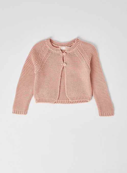 Cardigan fete roz tricotat , Babybol