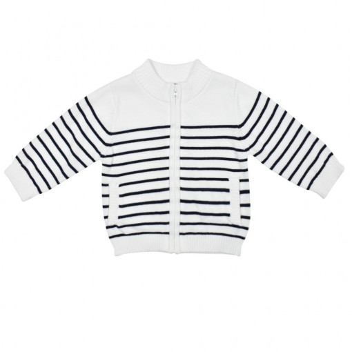 Jacheta tricot baiat cu dungi bleumarin, Babybol