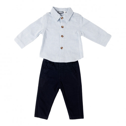 Set elegant 2 piese bebe baiat, camasa si pantalon , Babybol