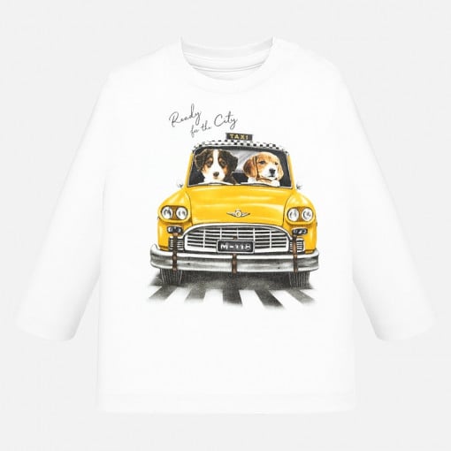 Tricou maneca lunga baiat, imprimeu taxi, Mayoral
