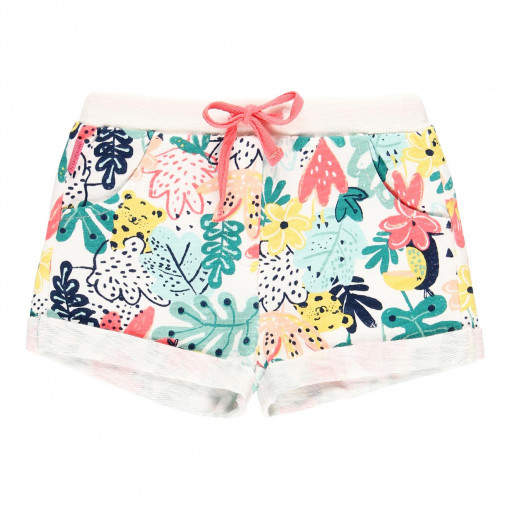 Pantalon scurt fete bumbac, imprimeu multicolor, Boboli
