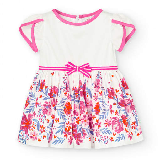 Rochie eleganta fete Boboli, saten, maneca scurta, imprimeu floral 706294