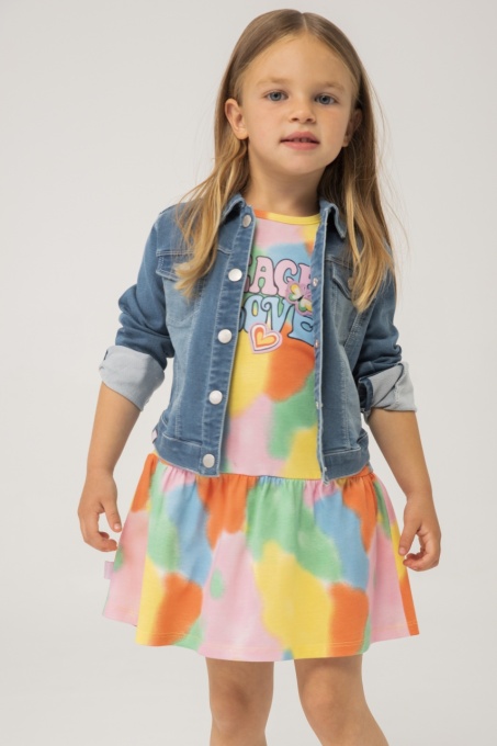 Rochie fetite vara 1-8 ani, bumbac better cotton, imprimeu multicolor, brand Boboli
