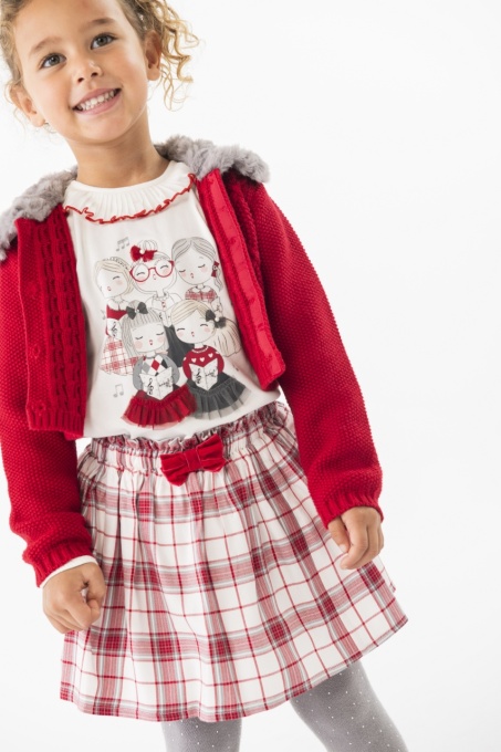Bluza eleganta fetite, bumbac better cotton,imprimeu fetite cu stasuri, alb natural, Boboli
