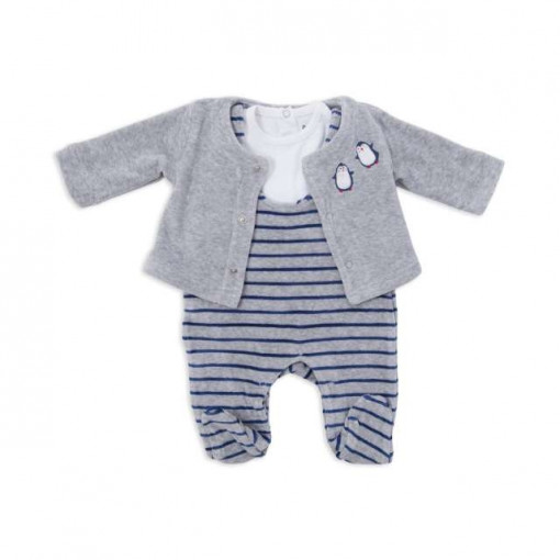 Costumas bebe din trei piese pentru baiat , Babybol , gri