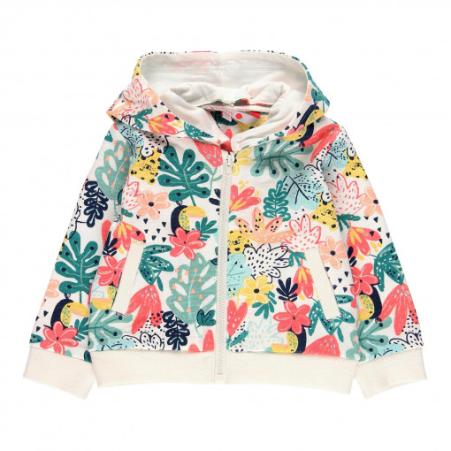 Hanorac fete cu gluga, imprimeu floral multicolor, Boboli