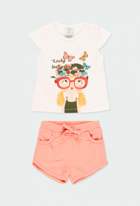 Set vara fetite, tricou manecacu pantalon scurt,bumbac, Boboli