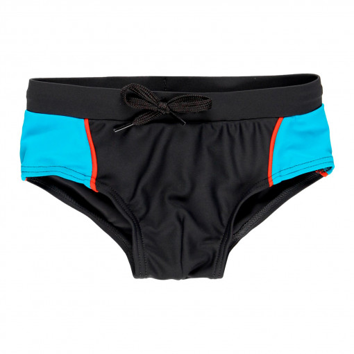 Slip baie baiat, dungi turcoaz, lycra extralife, gri,Boboli