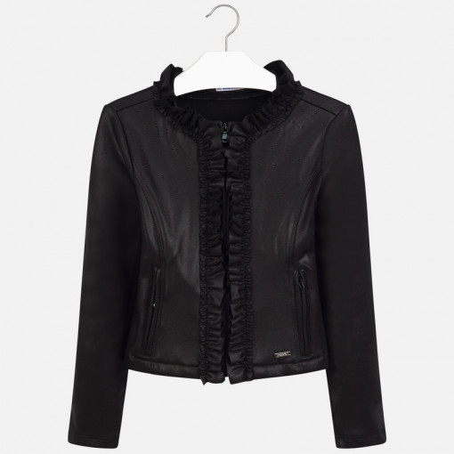 Jacheta fete imitatie piele Mayoral, neagra