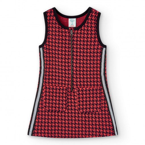 Sarafan fete tricot fin, imprimeu geometric, roz/negru, Boboli