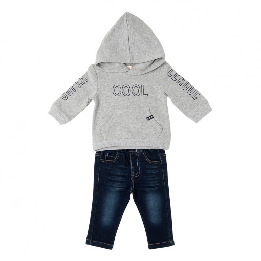Set hanorac cu gluga si blugi pentru baiat, Babybol
