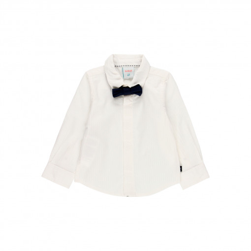 Camasa alba cu papion navy, bumbac, Boboli