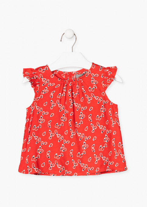 Bluza fete ms imprimeu gargarite, rosie